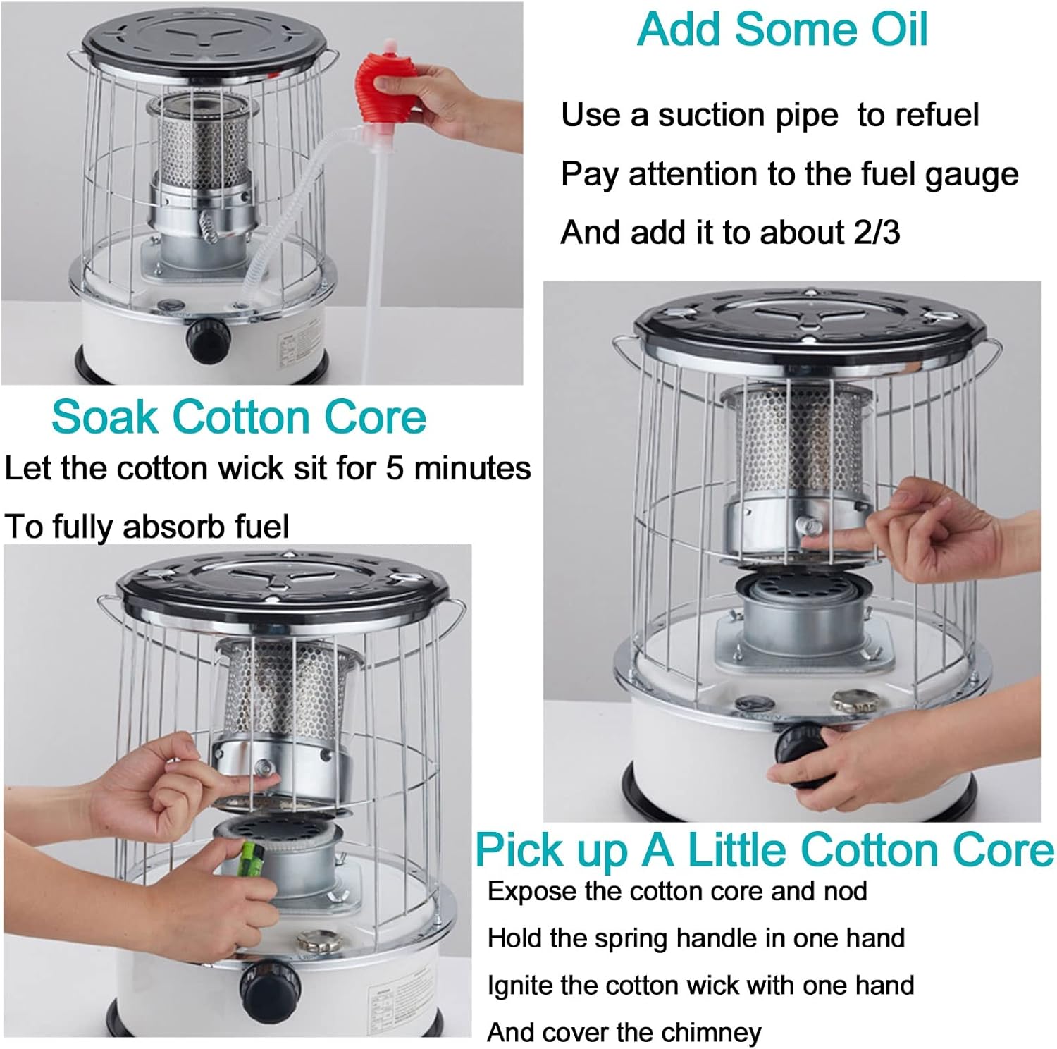 ZYFC 9000BTU Kerosene Heater Portable Indoor Camping