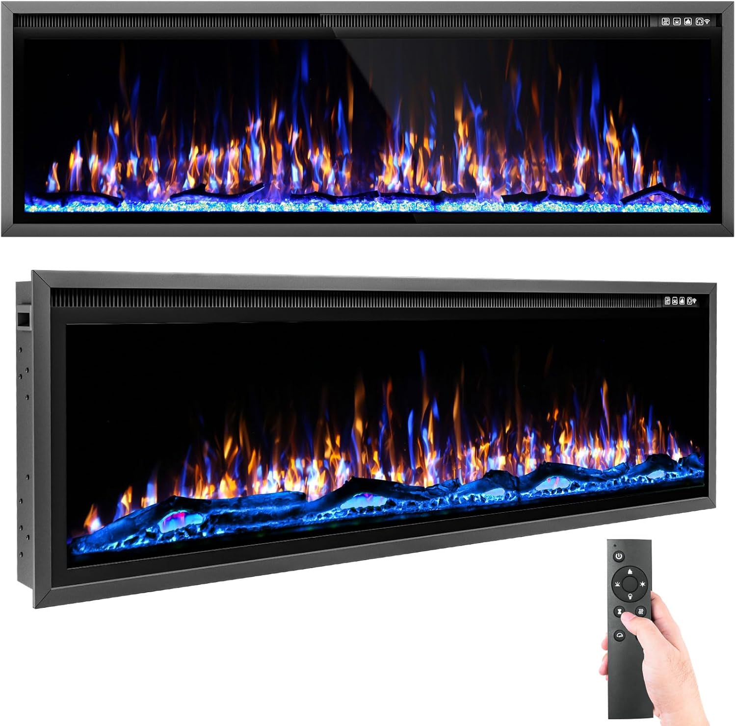 60 Inch Electric Fireplace with Remote Control