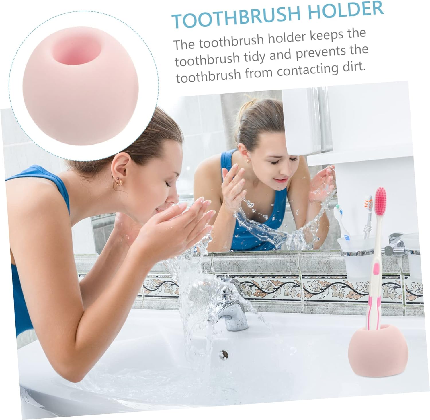 Cabilock 3 Pack Electric Toothbrush Holder with Diatomite Absorbent Base