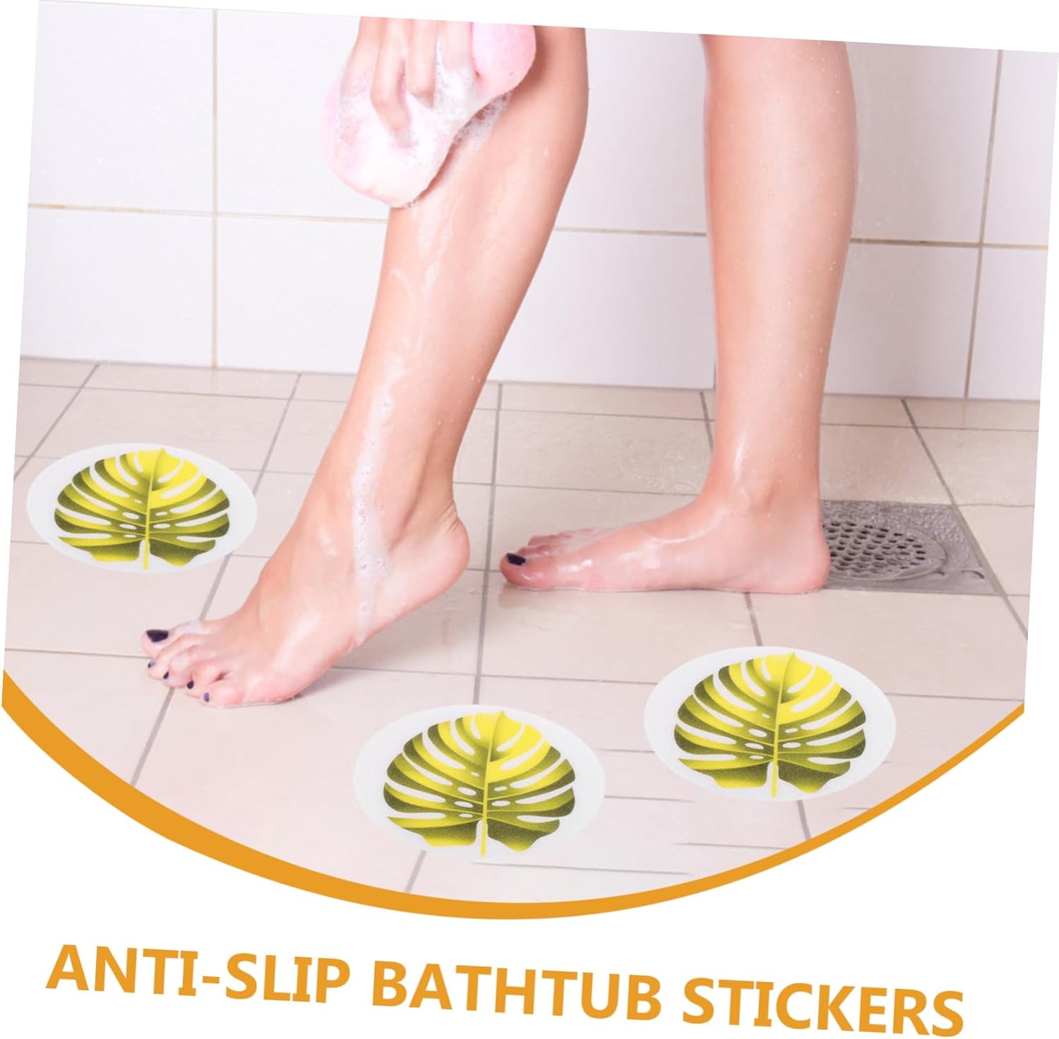 SOPOTUTU Leaf Shape Non-Slip Bathtub Stickers