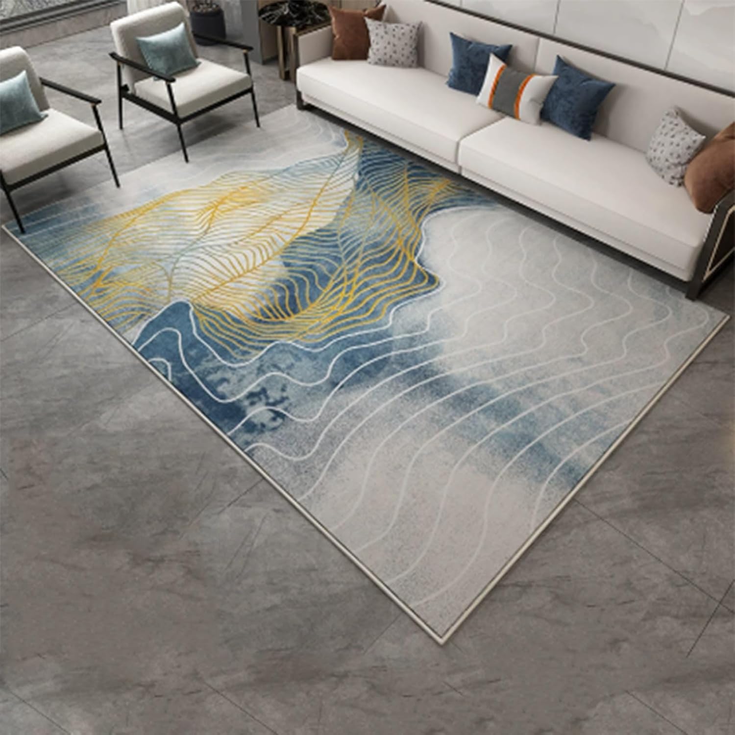 Modern Machine Washable Heated Area Rug with Timer