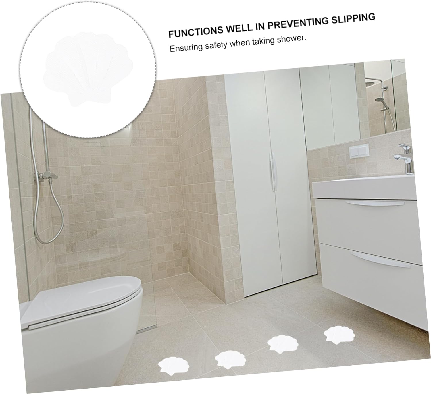 MAGICLULU Anti-Slip Shower Stickers Sea Shell Design