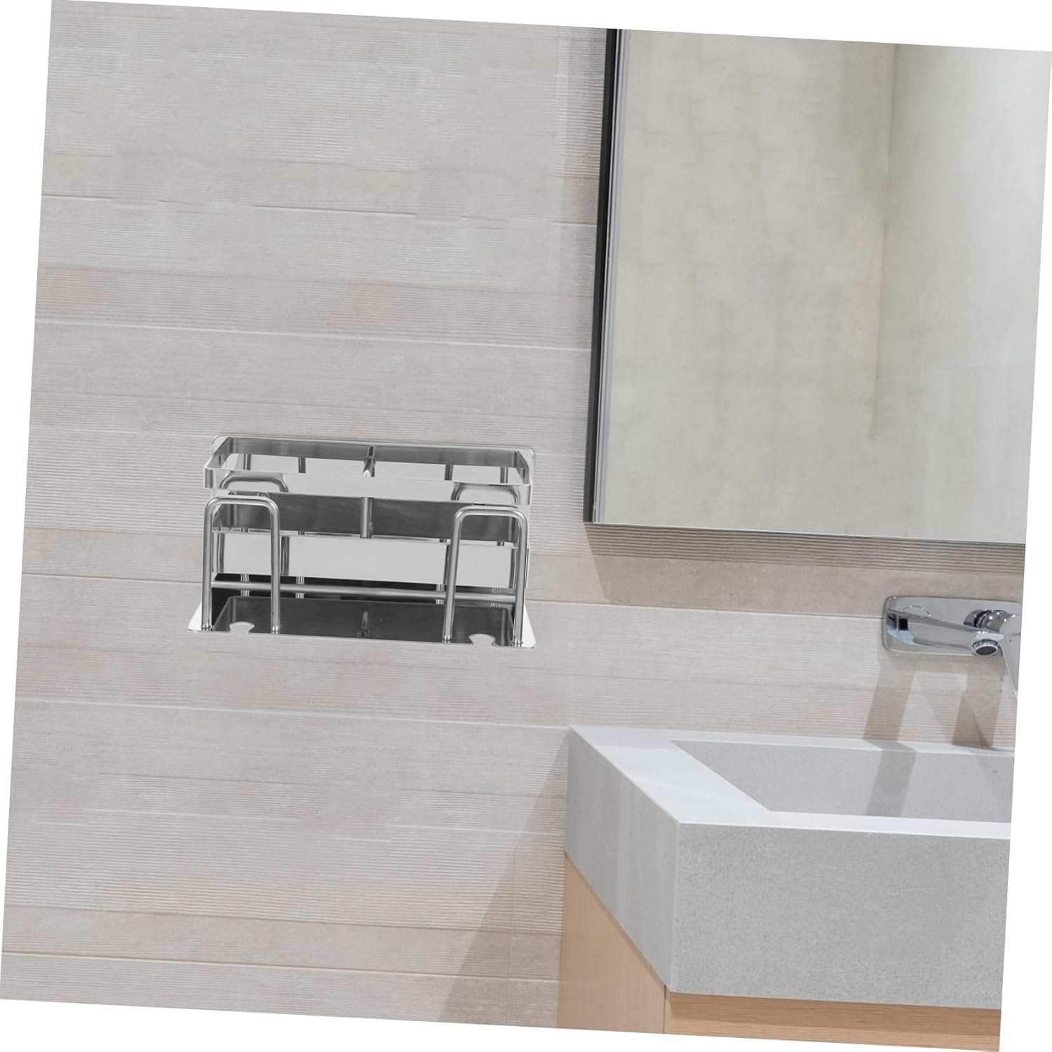 SHOWERORO Wall Mount Toothbrush Holder Stand