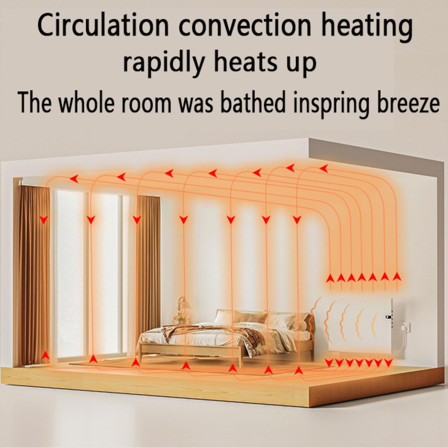 Efficient Wall Mounted Electric Heater for Home Office 600W