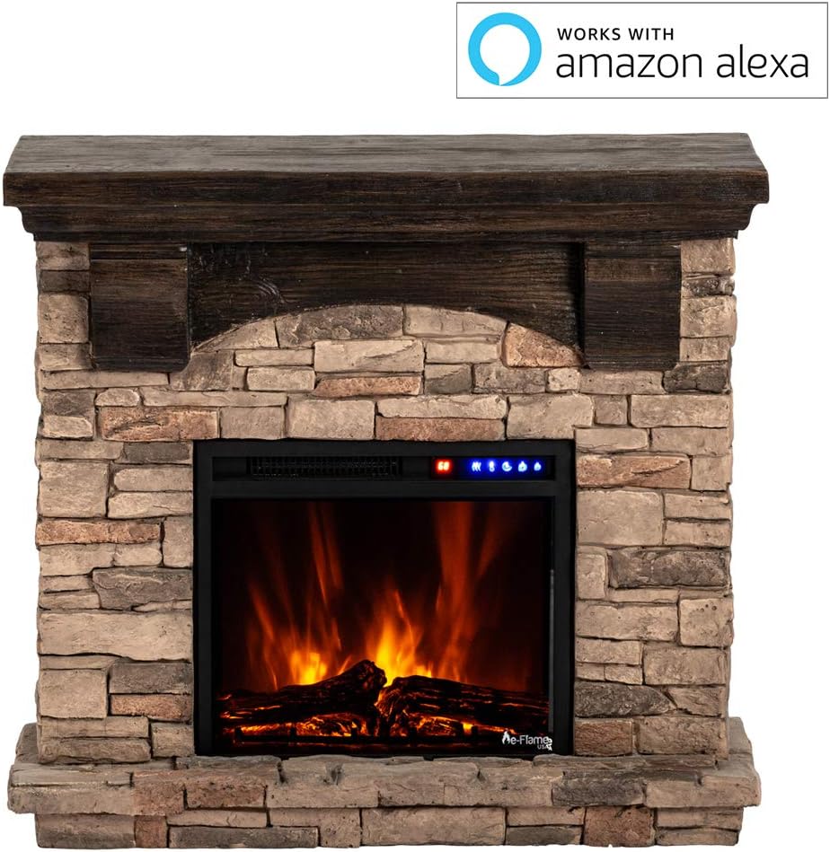 Kodiak LED Electric Fireplace Stove - Remote Control - 3D Log Fire