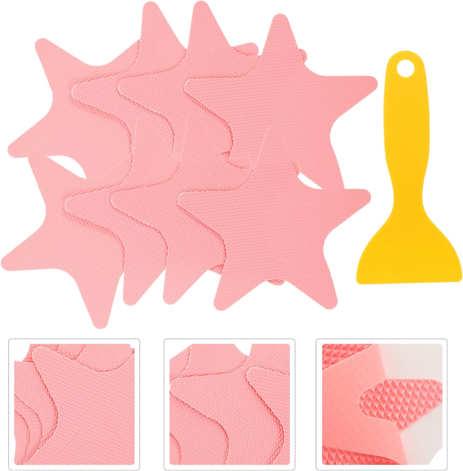 Garneck 4 Sets Self-Adhesive Star Stickers for Bathtubs and Floors