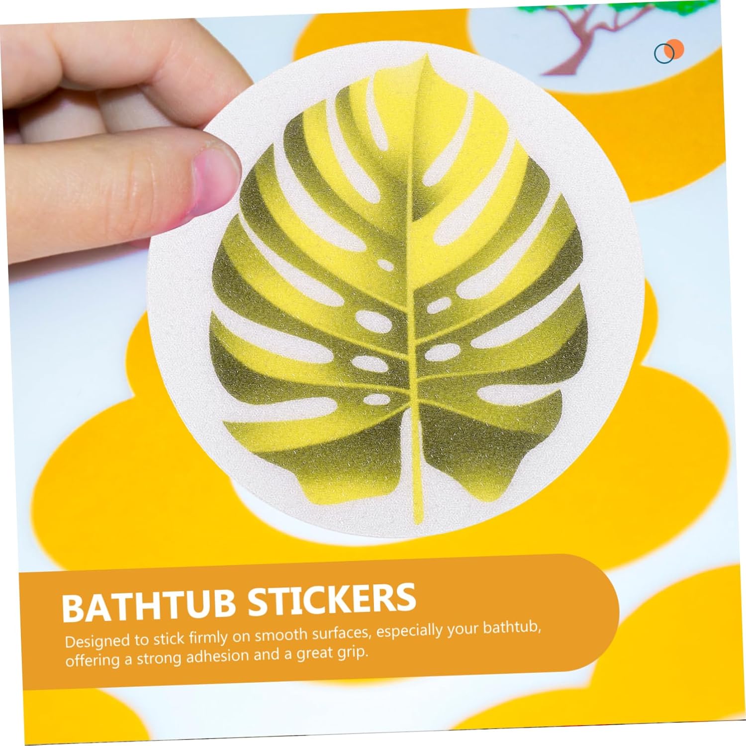FONDOTIN Leaf Design Non-Slip Bathtub Stickers Set