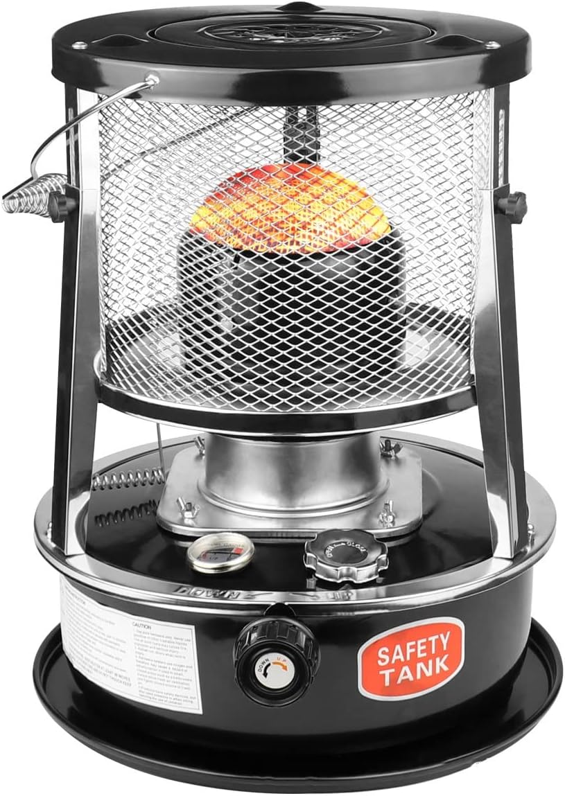 TESZON Kerosene Heater for Indoor Outdoor Adjustable Height 45L Black