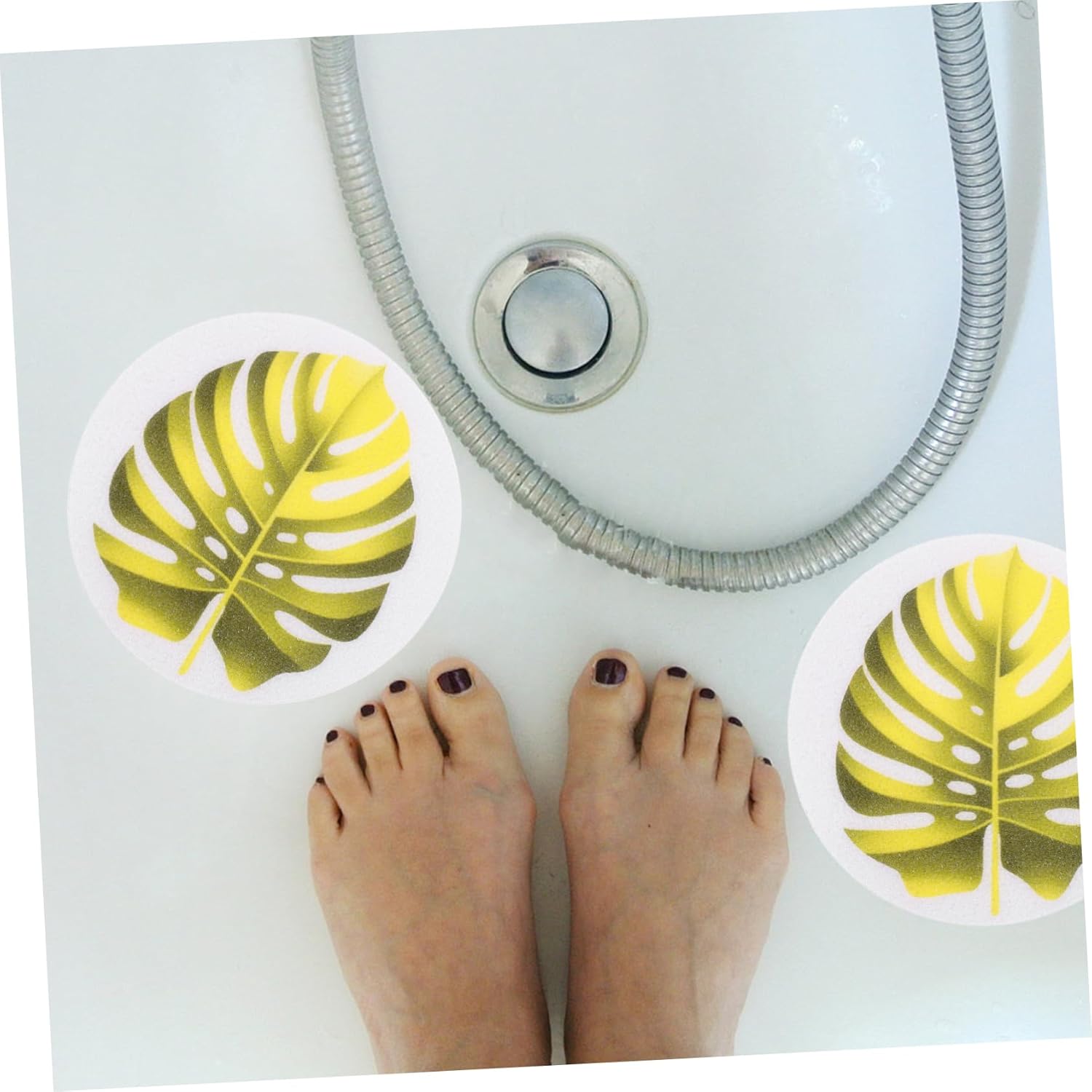 HOLIDYOYO 1Set Leaf Shape Non-Slip Bathtub Stickers