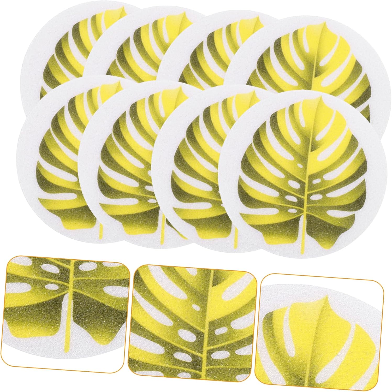 FONDOTIN Leaf Design Non-Slip Bathtub Stickers Set