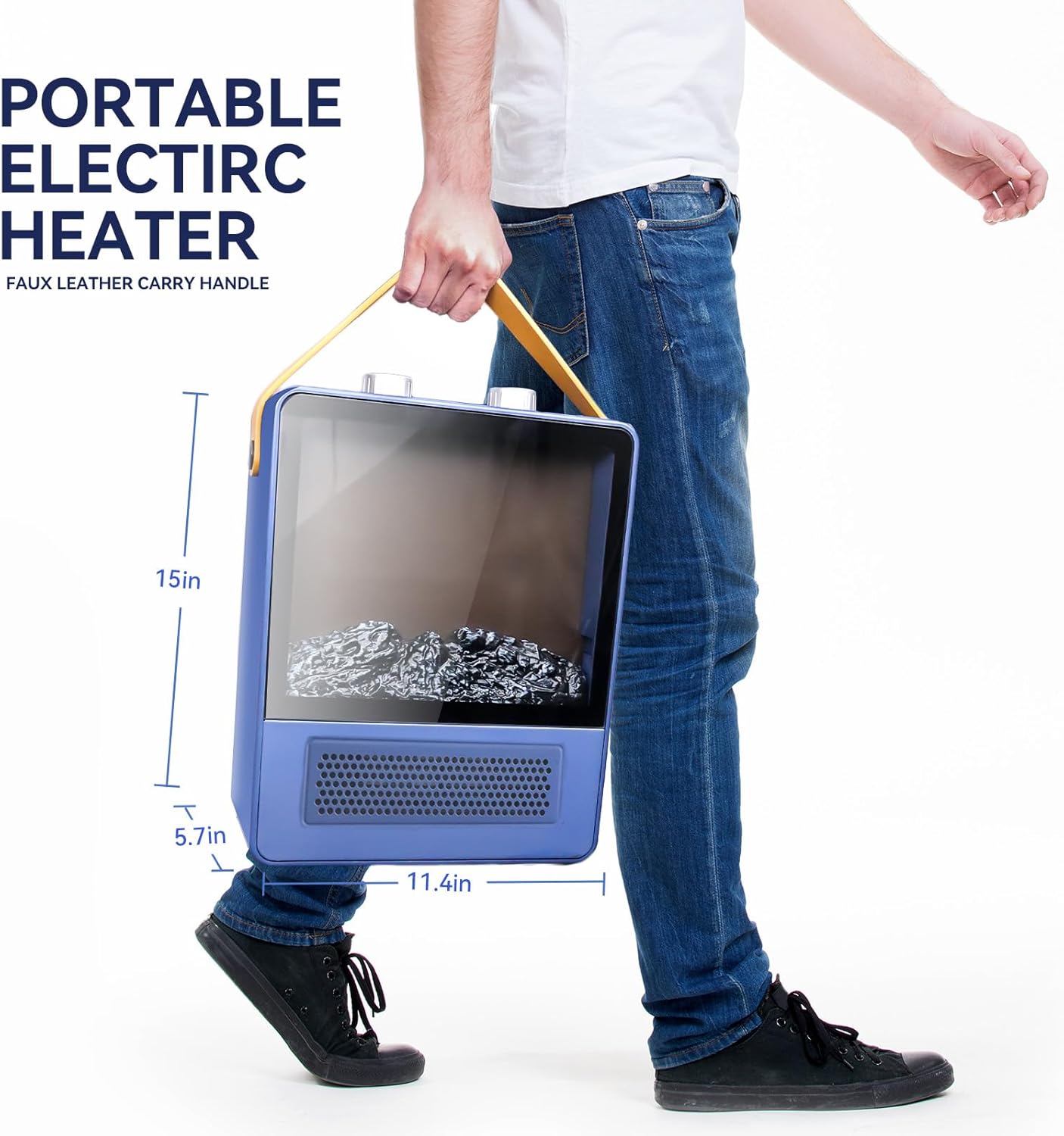 TEMPWARE Electric Fireplace Heater with 3D Flame Effect