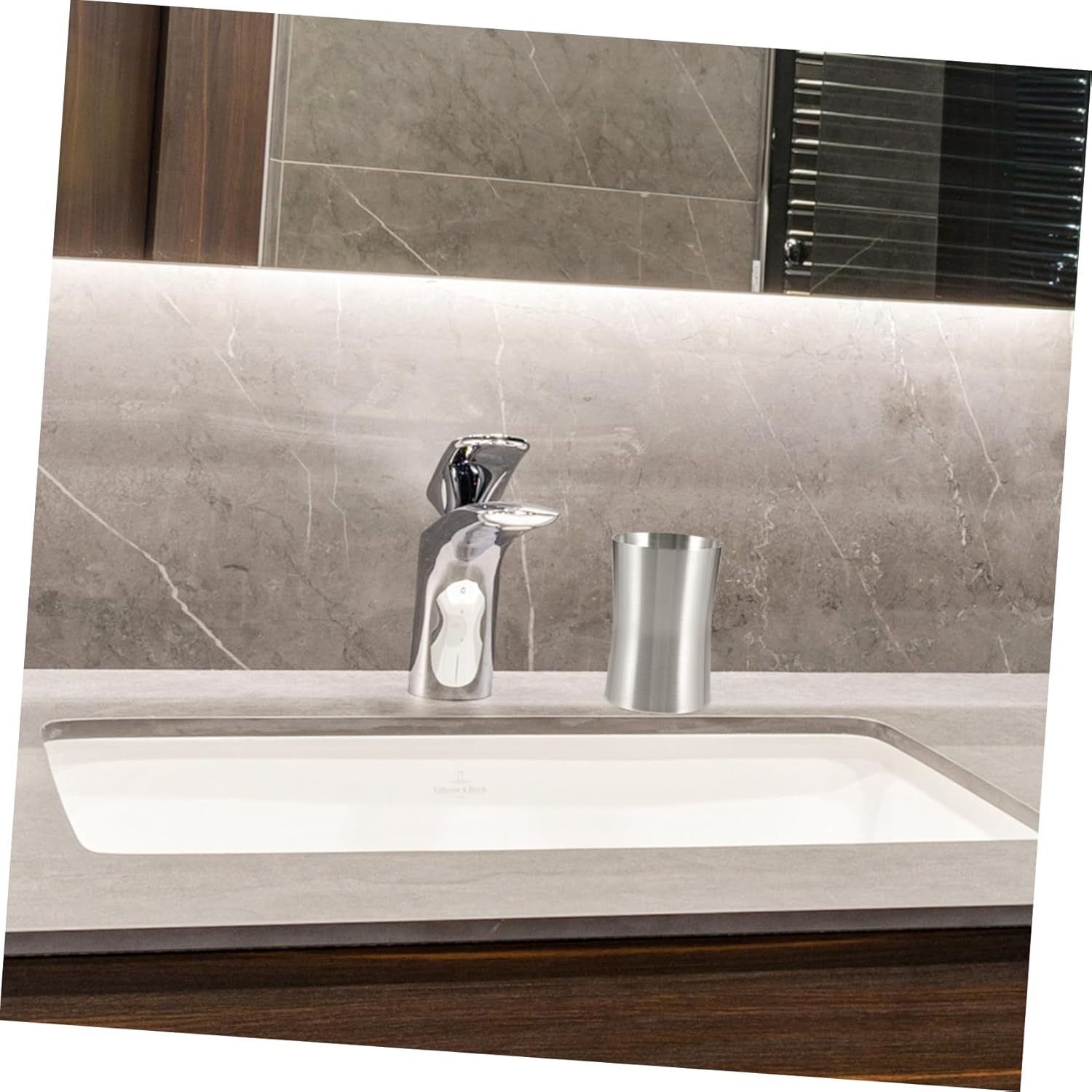 Parliky Compact Stainless Steel Toothbrush Cup Holder