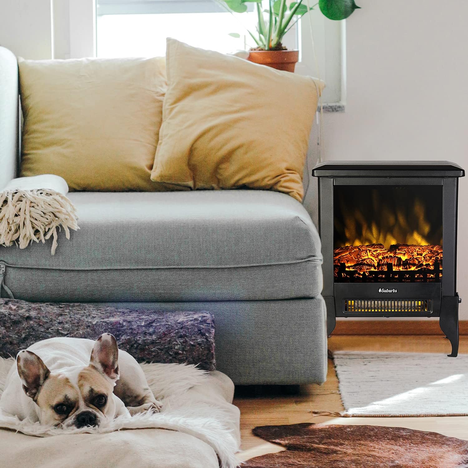 TURBRO Suburbs TS17 Compact Electric Fireplace Stove 1