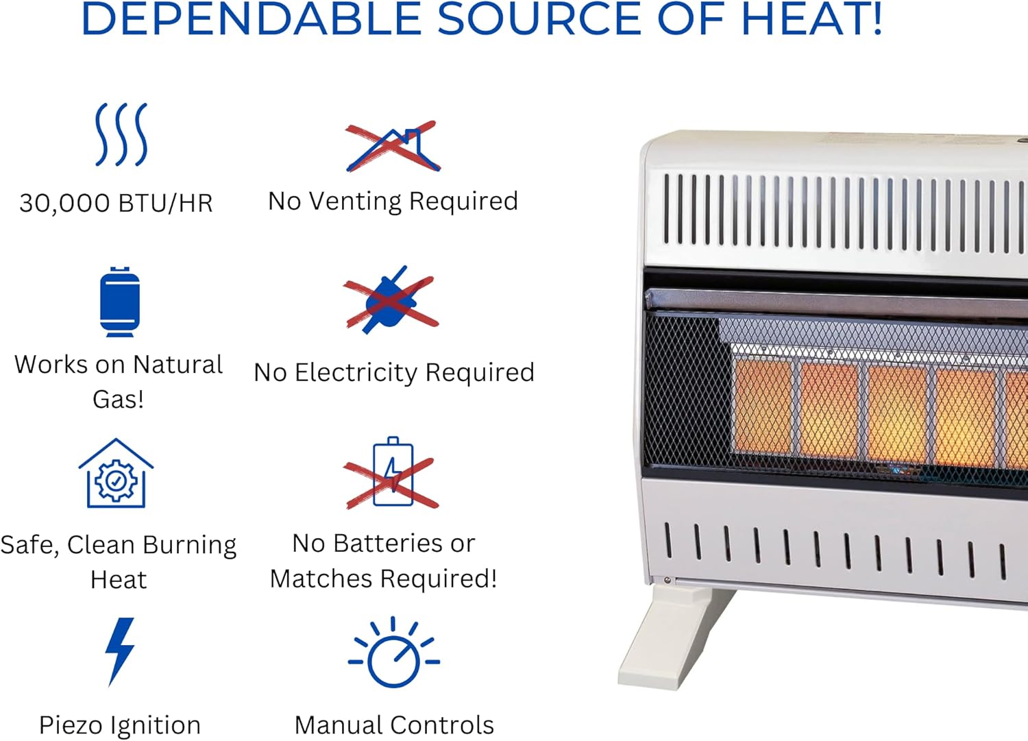 ProCom Natural Gas Ventless Infrared Heater 30000 BTU
