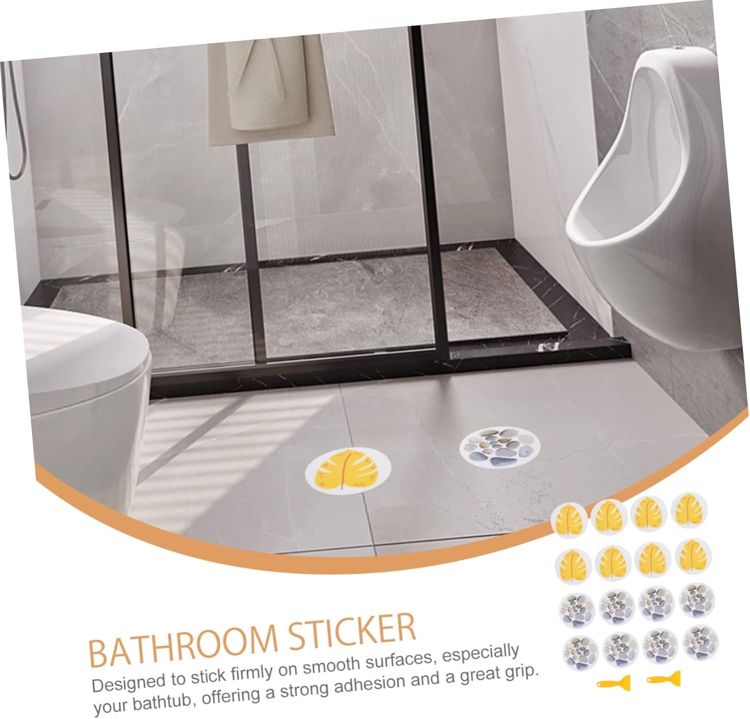 2sets Bathtub Stickers with Anti-Slip Design for Boy Girl