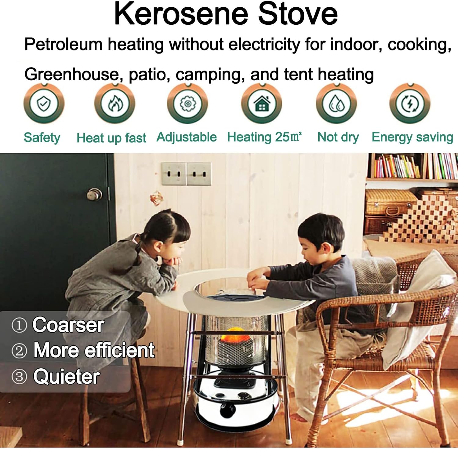 ZYFC 9000BTU Kerosene Heater Portable Indoor Camping