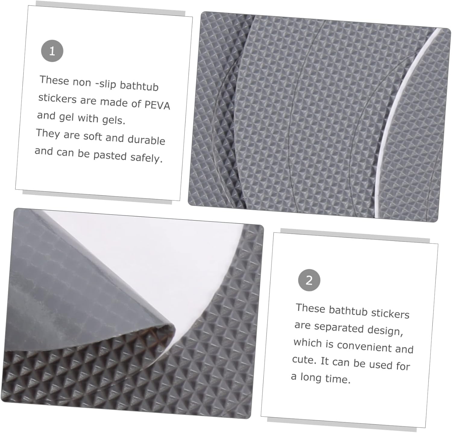 Non-Slip Bathtub Stickers 20 Sheets Sturdy Self-Adhesive