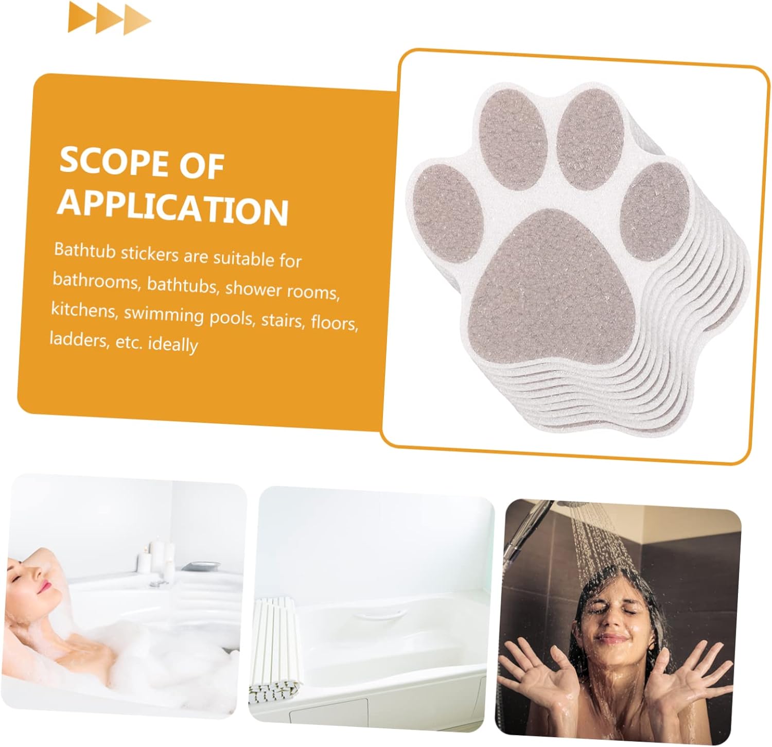 ABOOFAN 10Pcs Non-Slip Dog Paw Bathtub Stickers