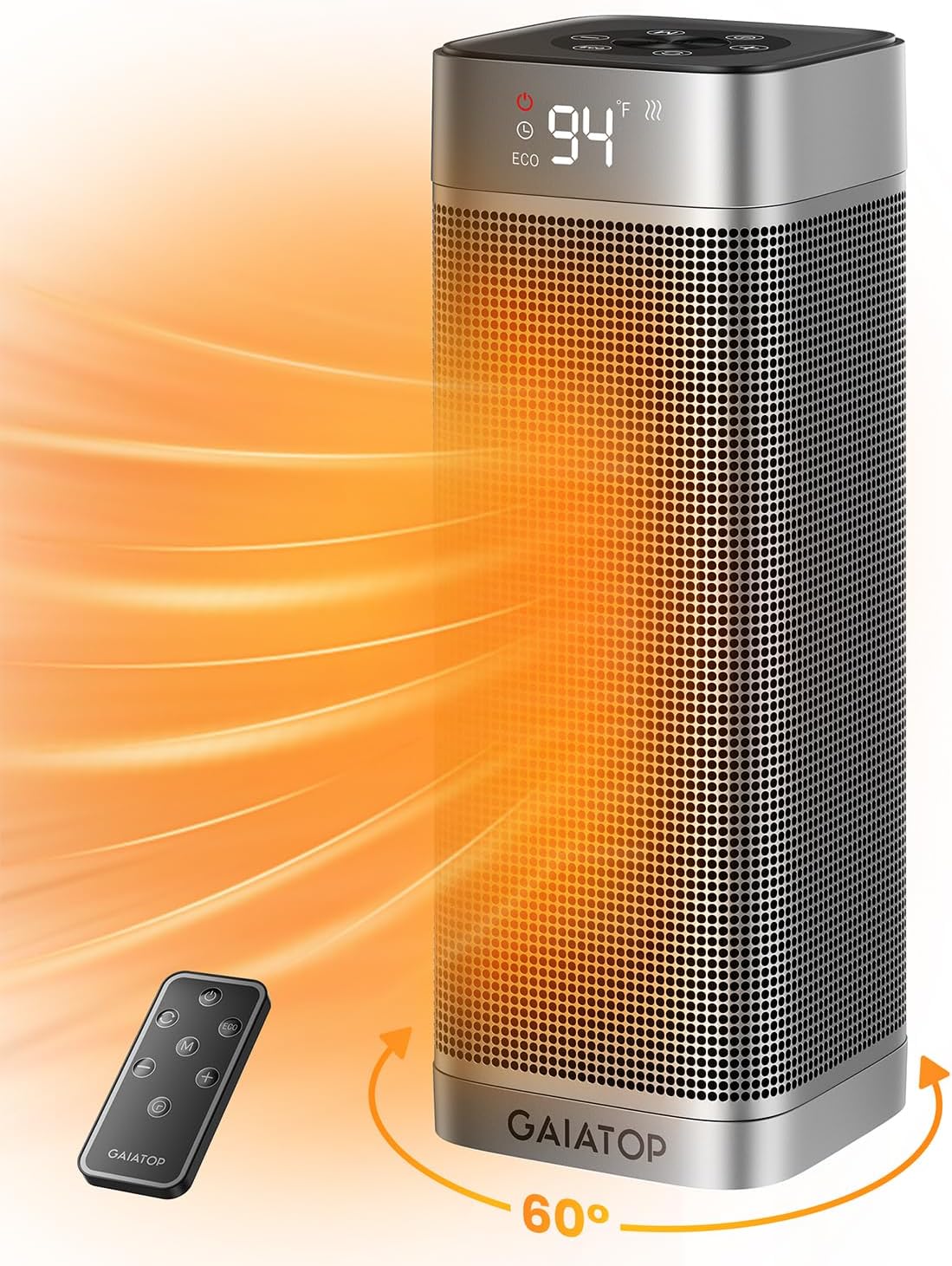 Gaiatop 1500W Electric Space Heater with 5 Modes and Remote Control 1