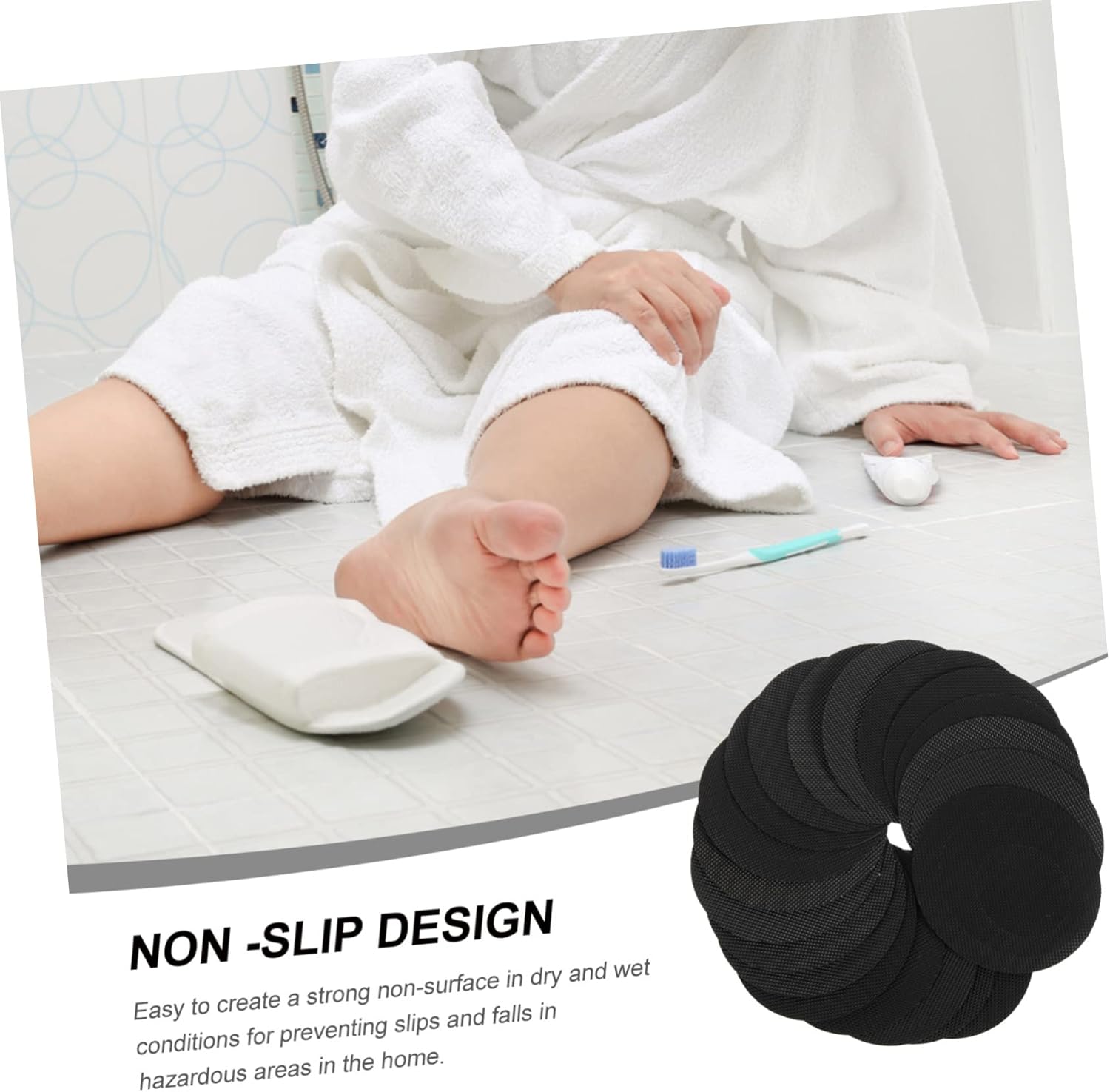WOONEKY Non-Slip Bathtub Stickers 20 Sheets Easy Install