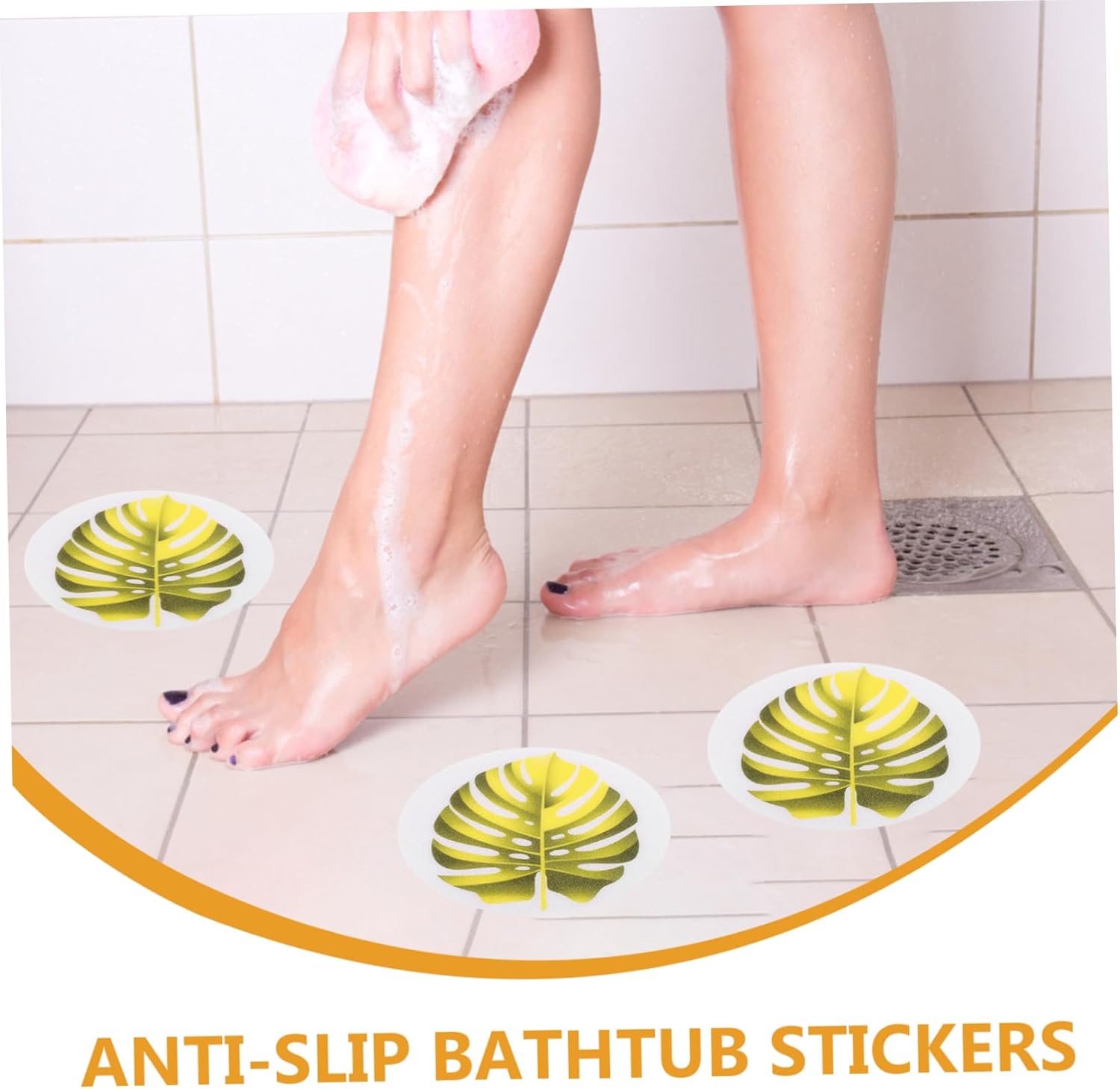 PRETYZOOM 1 Set Leaf Design Anti-Slip Bath Stickers
