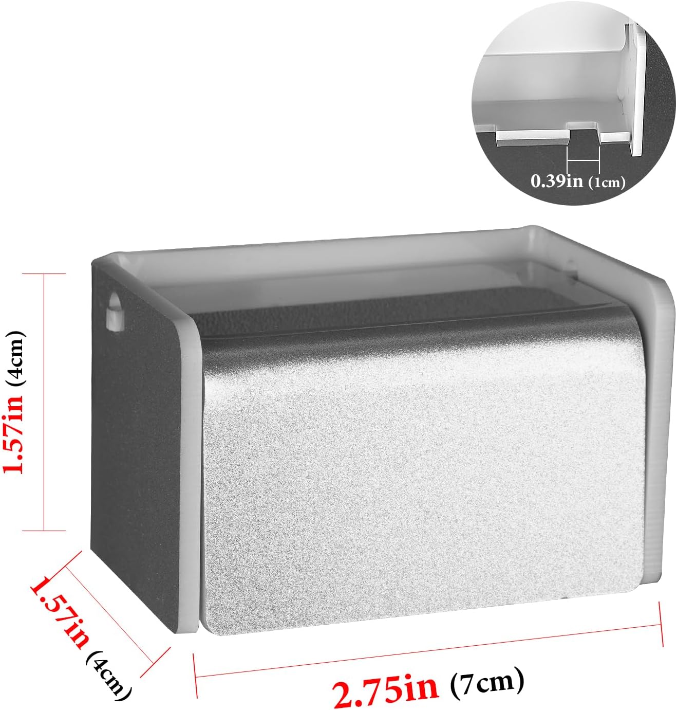 LUEXBOX Wall Mounted Toothbrush Holder with Cover 2 Slots Silver