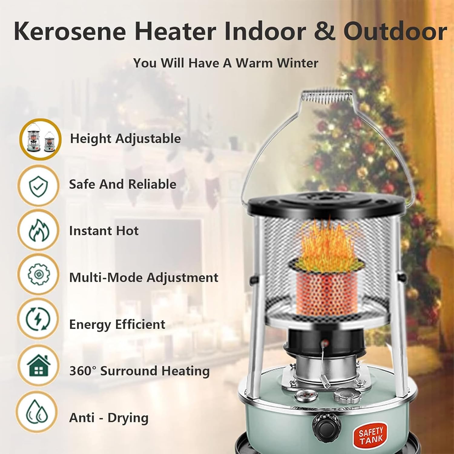 Pveanns Kerosene Space Heater 15-20 sqm
