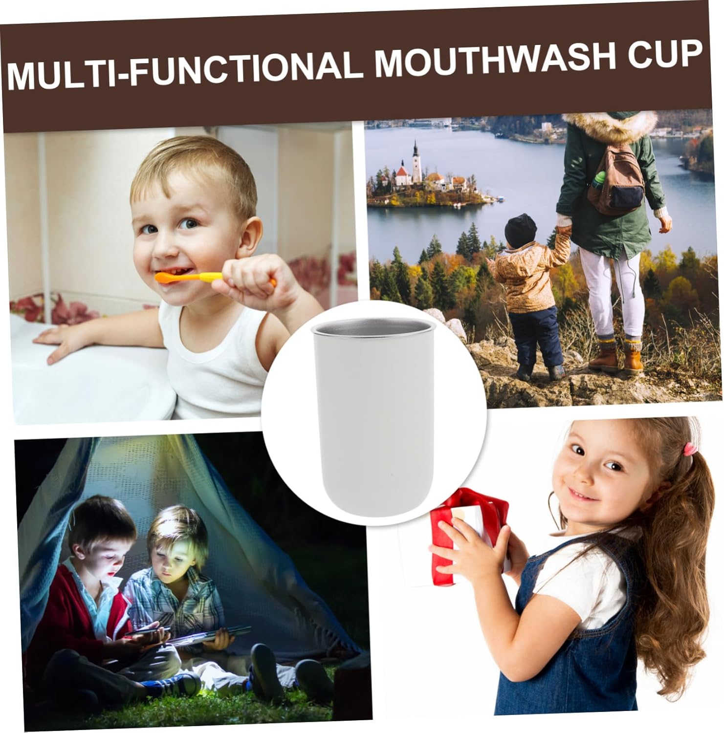 Ciieeo Portable Toothbrush Storage Cup with Gargling Function