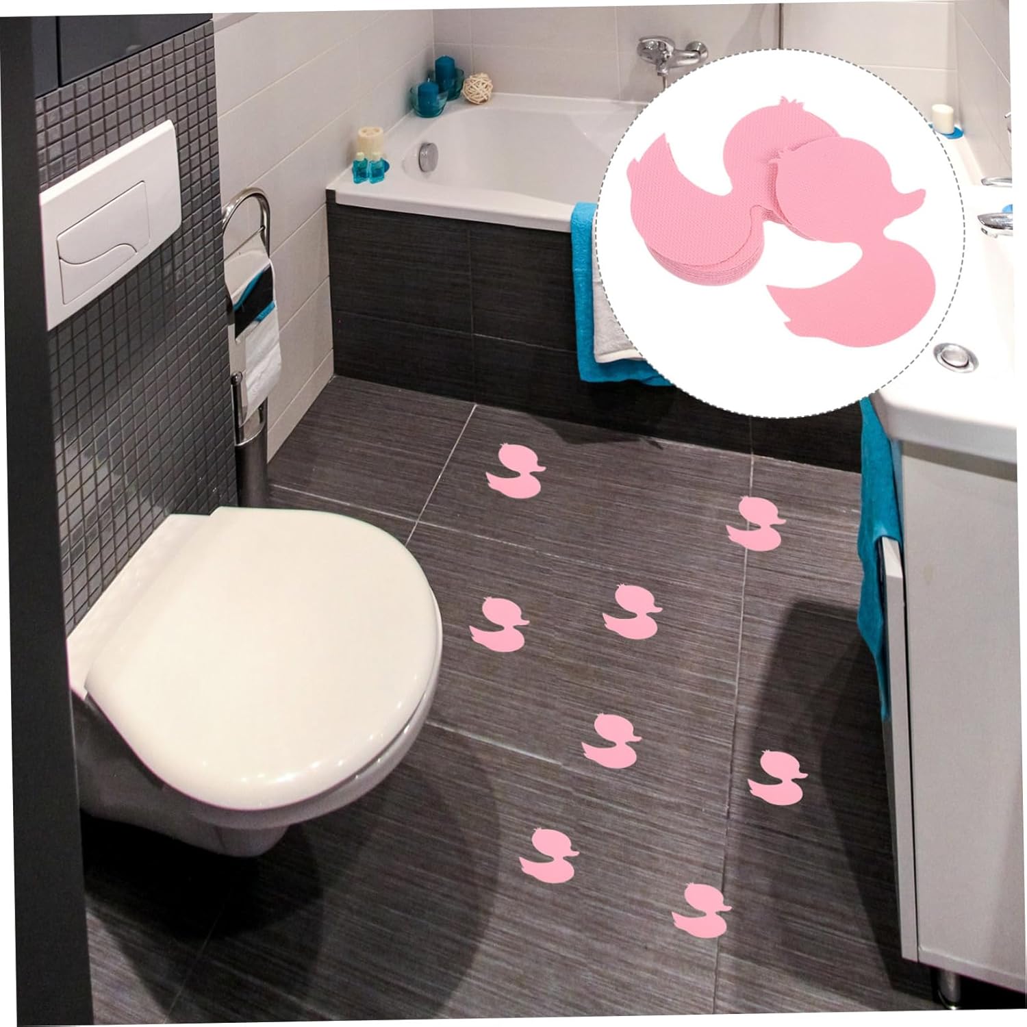 FOYTOKI 12Pcs Duck Anti-Slip Bathtub Stickers