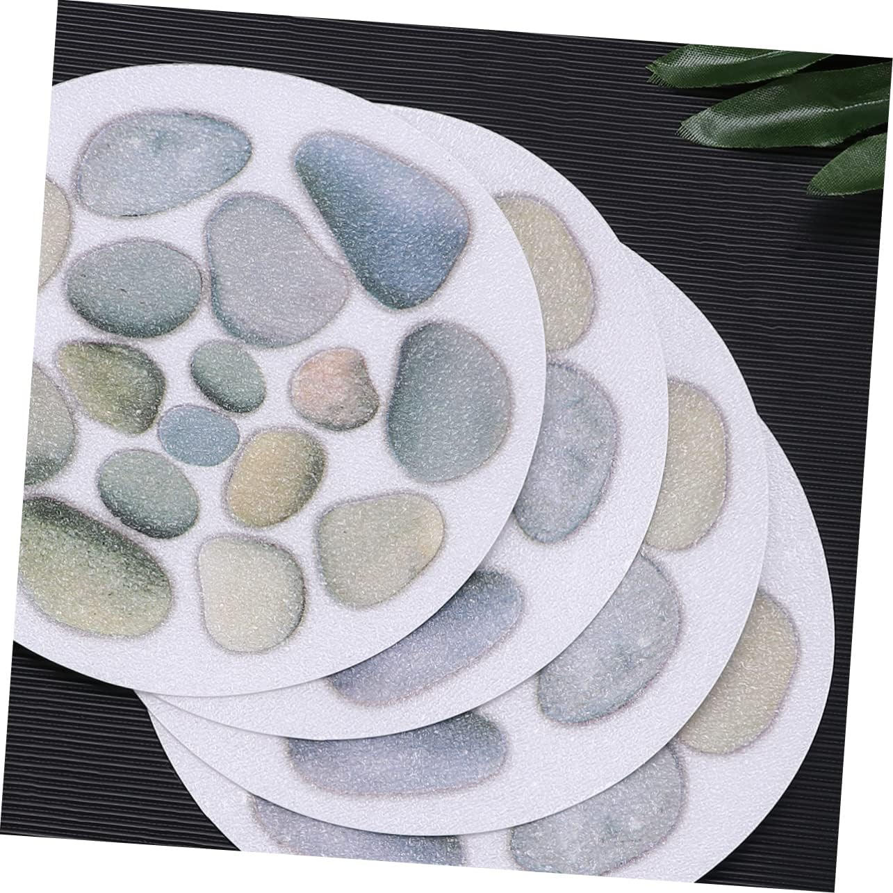 Cabilock 4pcs Stone Pattern Anti Slip Stickers for Bathtub