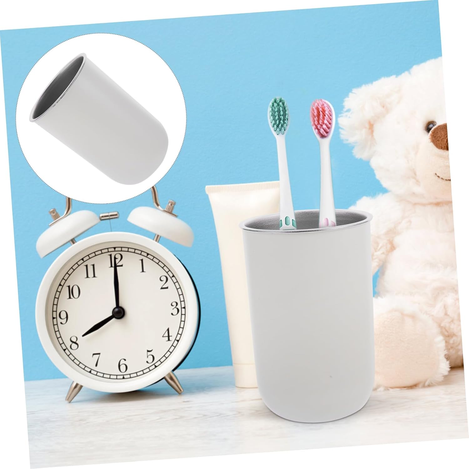 2pcs Reusable Stainless Steel Toothbrush Holder for Bathroom and Travel