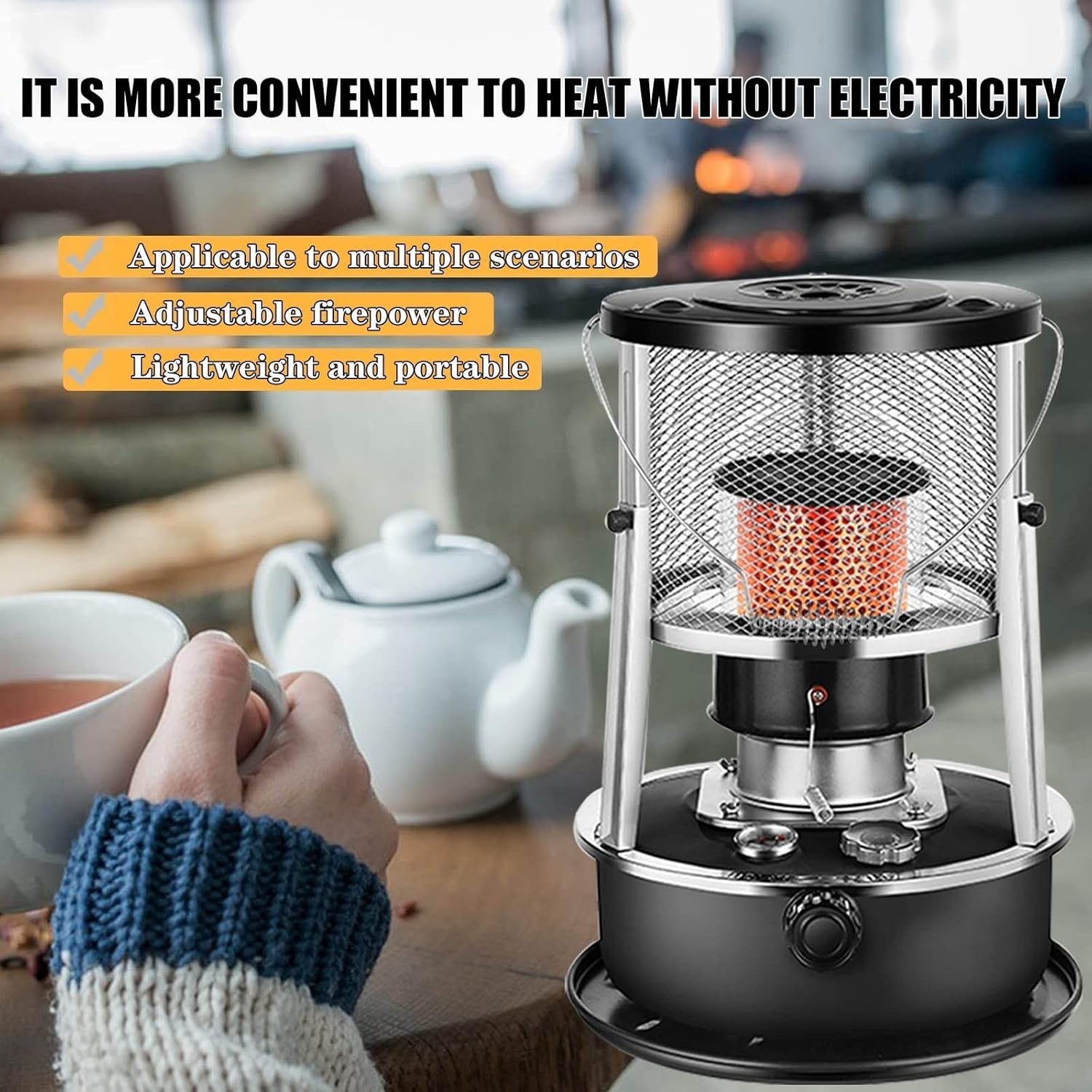DuANgu Kerosene Heater Stove with 45L Capacity and 6 Wicks