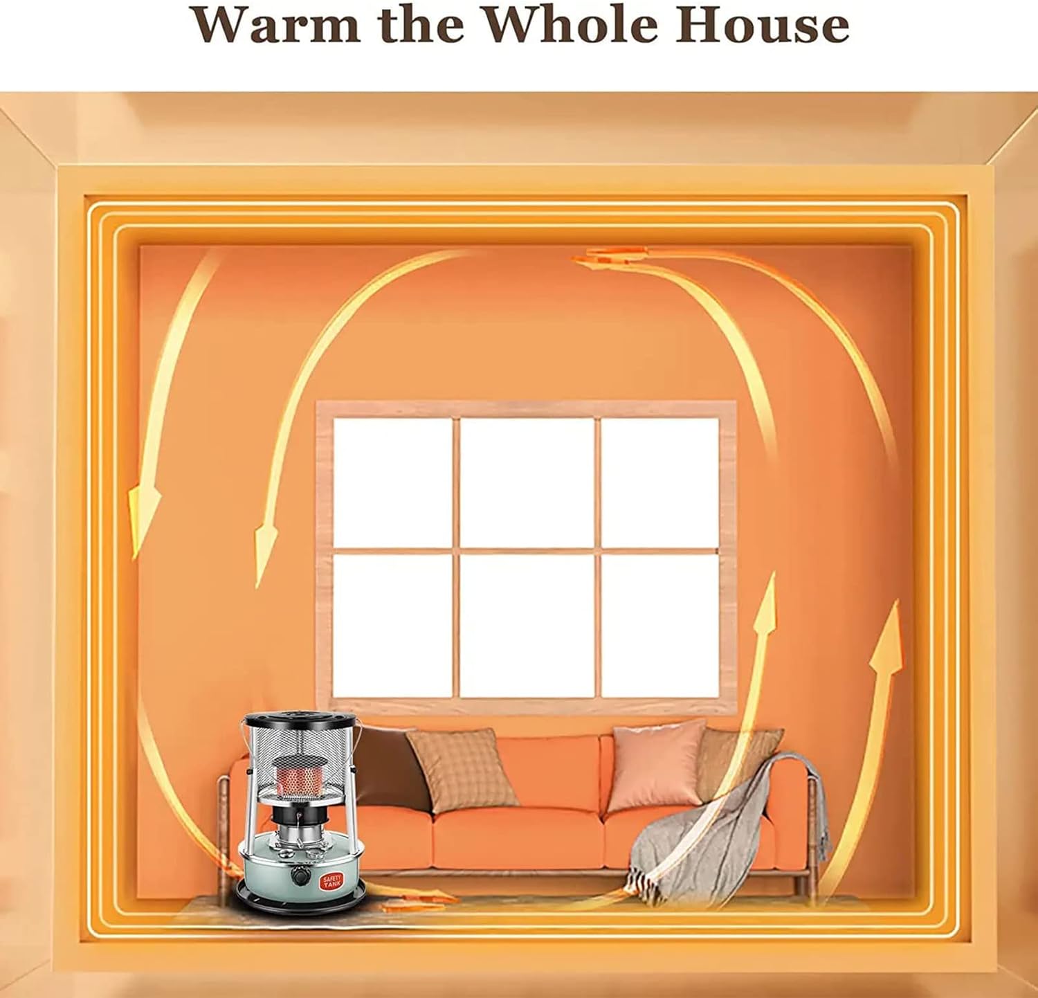 Kerosene Stove Heater with Adjustable Height and Oil Gauge
