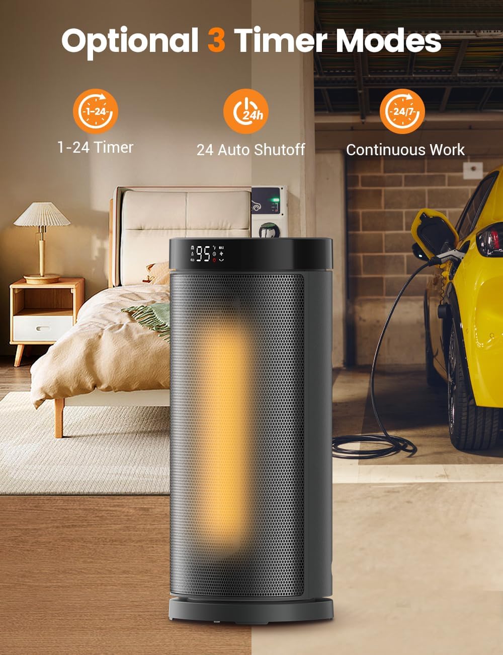 Sunnote Space Heater 1500W Fast Heating with Remote Control