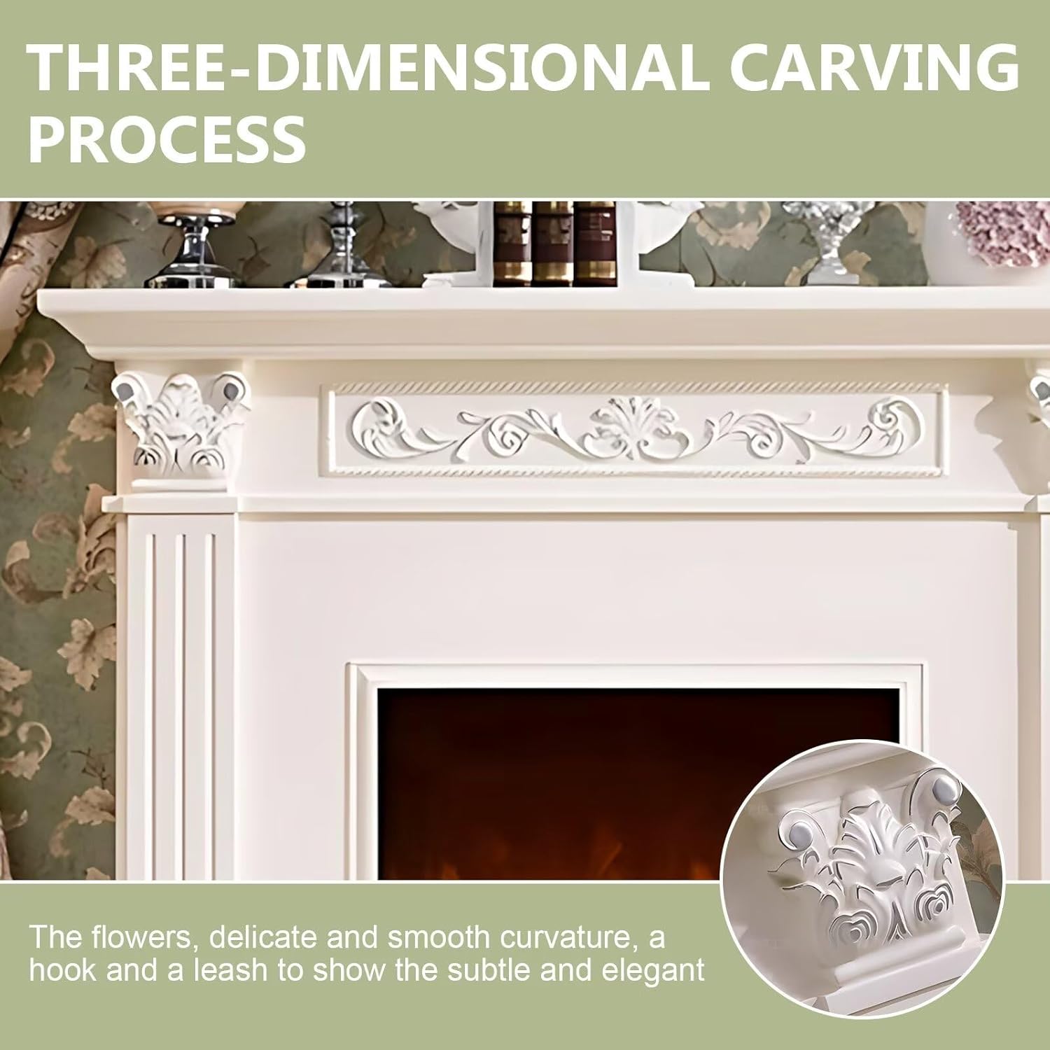 Aihm-Lon Electric Fireplace with Mantel and TV Console