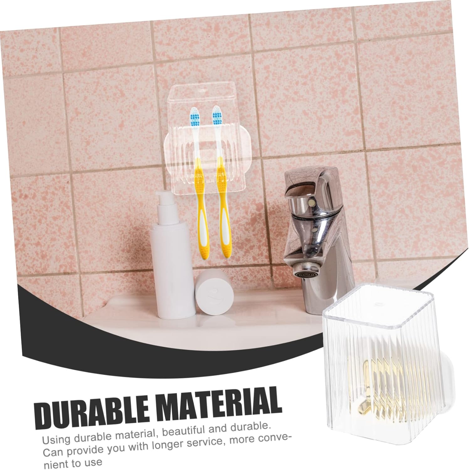 SWOOMEY Wall Mounted Toothbrush Holder Set with Tumbler
