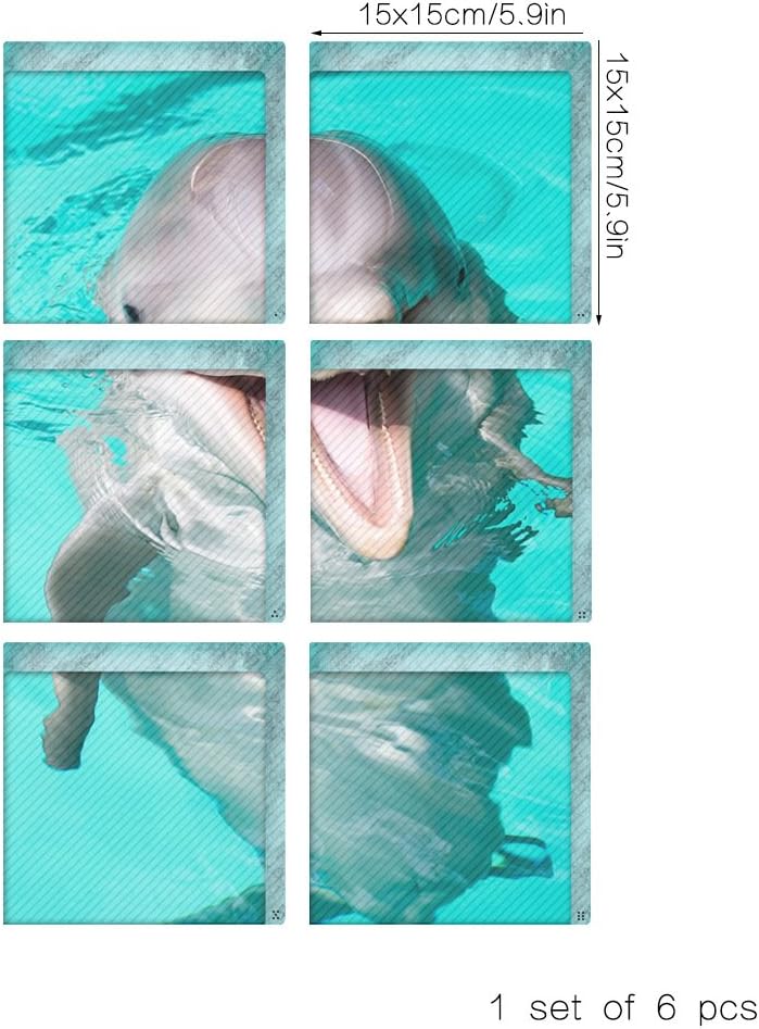 AILEGOU 3D Non-Slip Bathtub Stickers with Dolphins