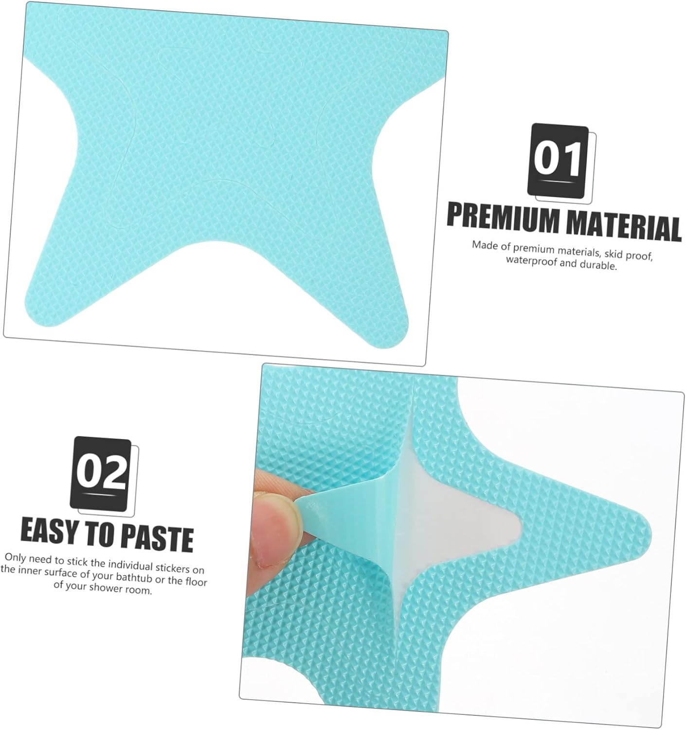 Luxshiny 20pcs Anti-Slip Bath Sticker for Tub Safety Decals