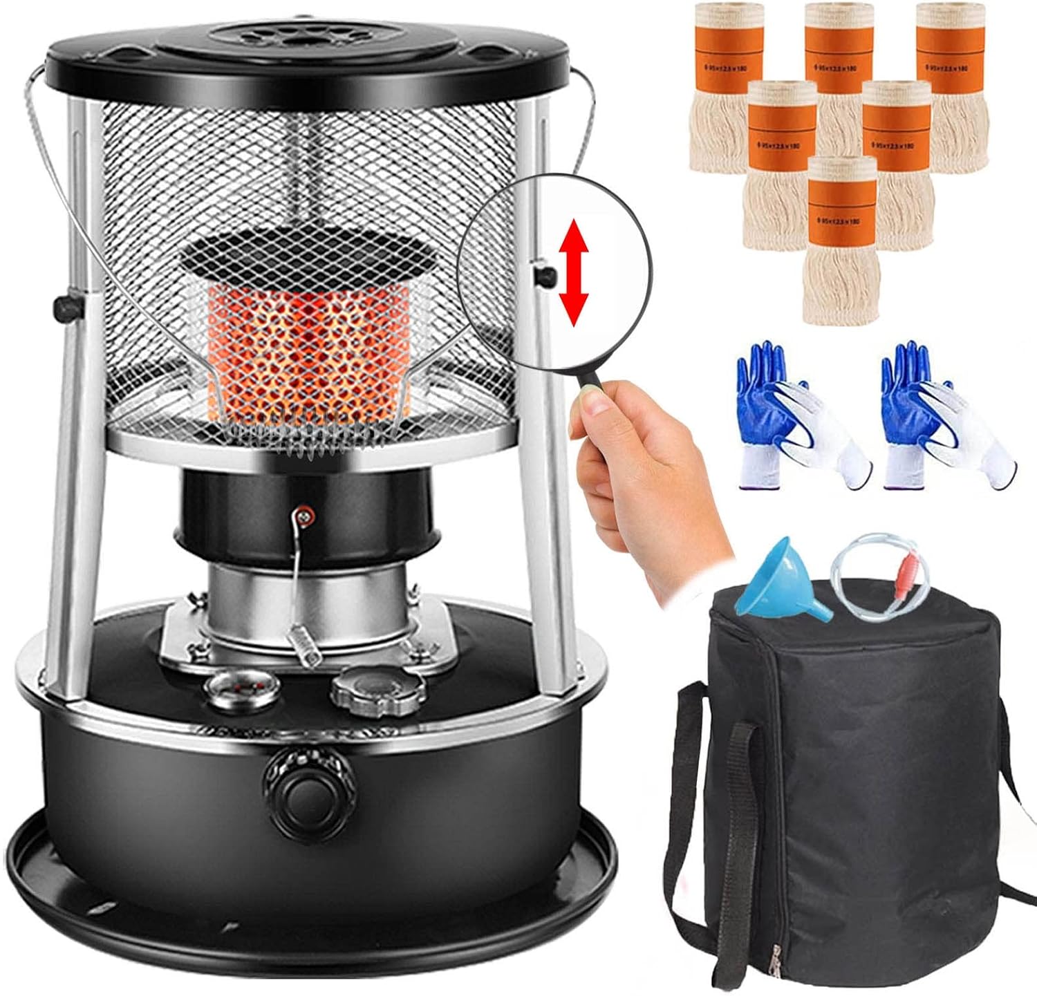 DuANgu Kerosene Heater Stove with 45L Capacity and 6 Wicks