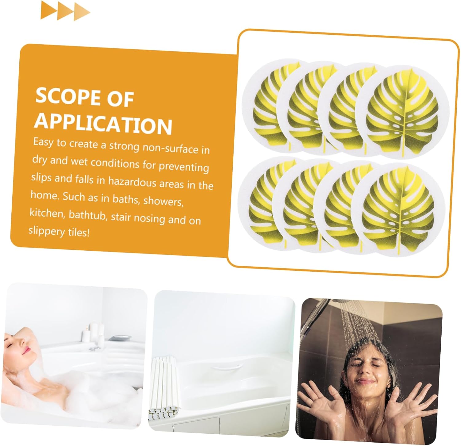SOPOTUTU Leaf Shape Non-Slip Bathtub Stickers