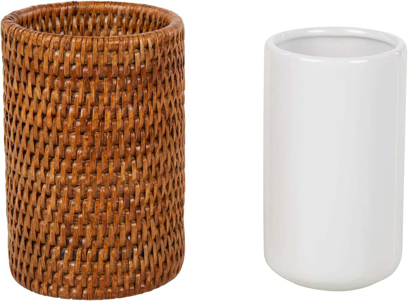 Kouboo La Jolla Rattan Toothbrush Holder Honey-Brown