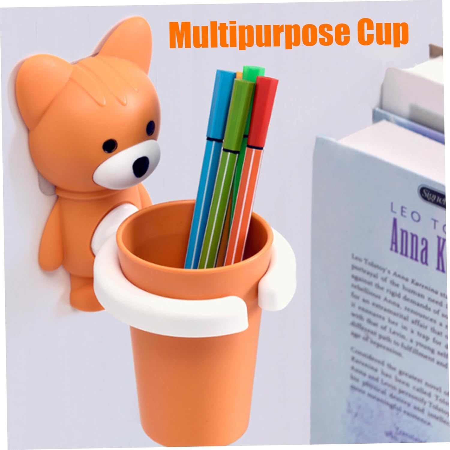 Kids Toothbrush Holder with Cartoon Fox Design