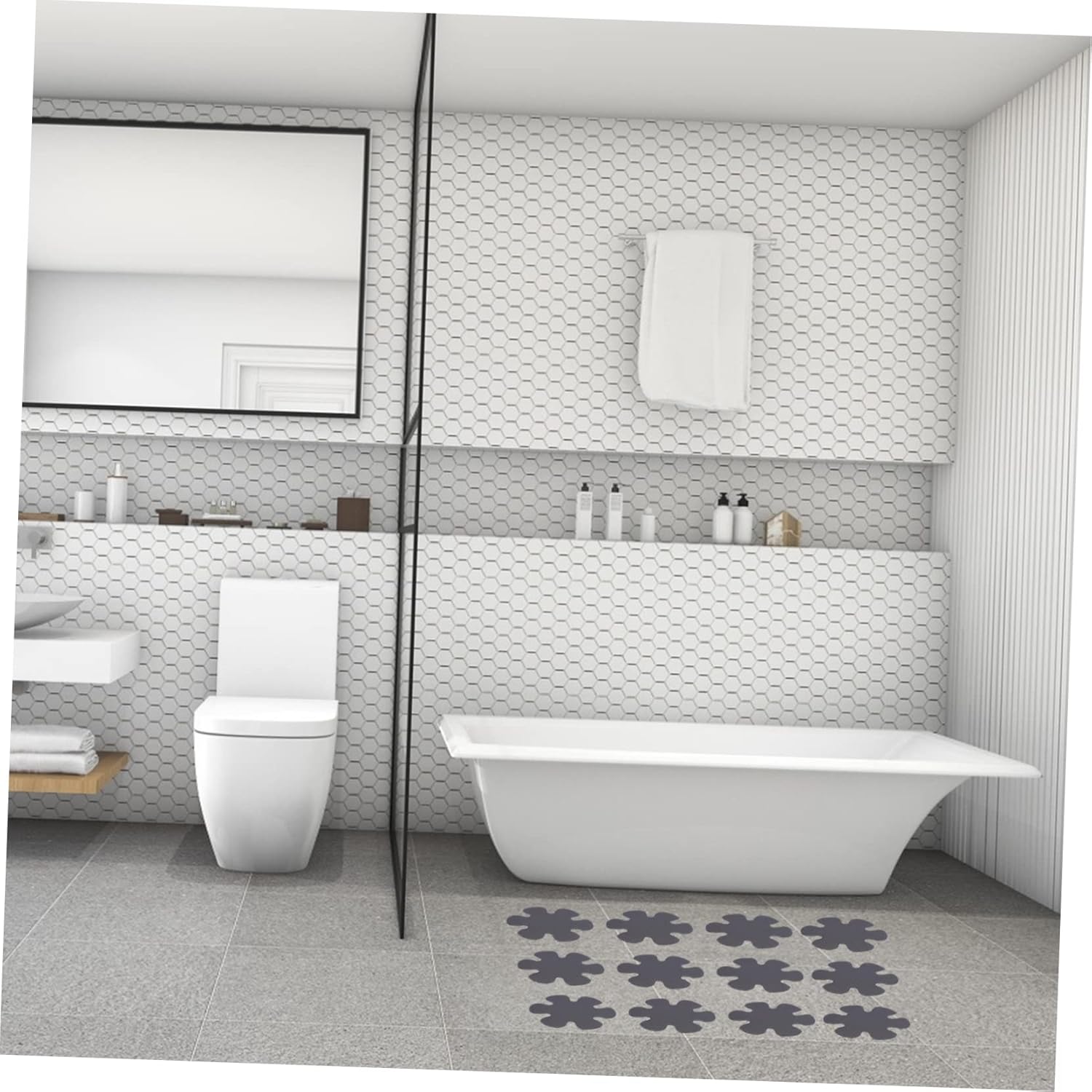 GLEAVI 20Pcs Flower Shaped Non Slip Bathtub Decals