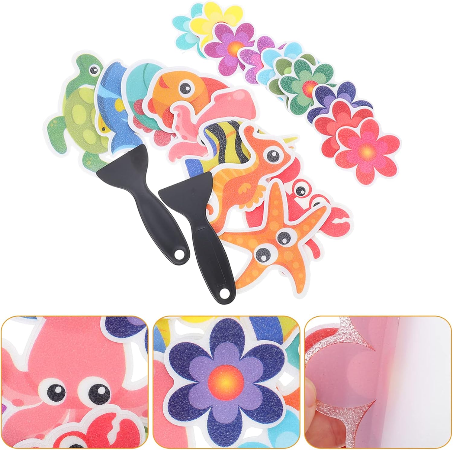 1Set Life Non Slip Bathroom Sticker Decals for Bathtub with Scraper