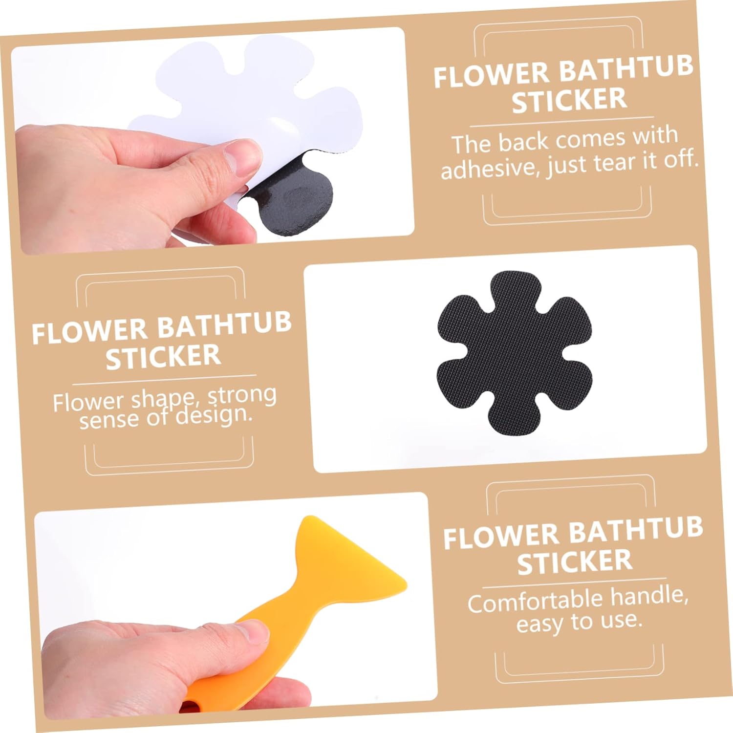 PRETYZOOM Flower Shaped Anti-Slip Bath Stickers 20pcs Set