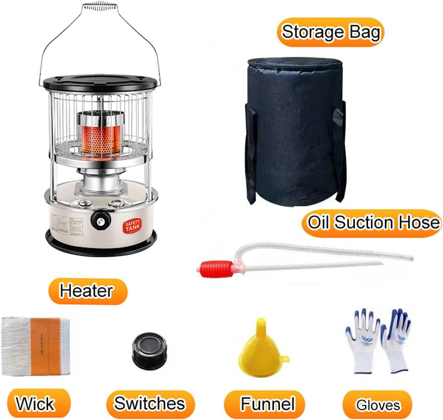 SUZEPER Kerosene Heater - Portable Efficient Smoke-Free