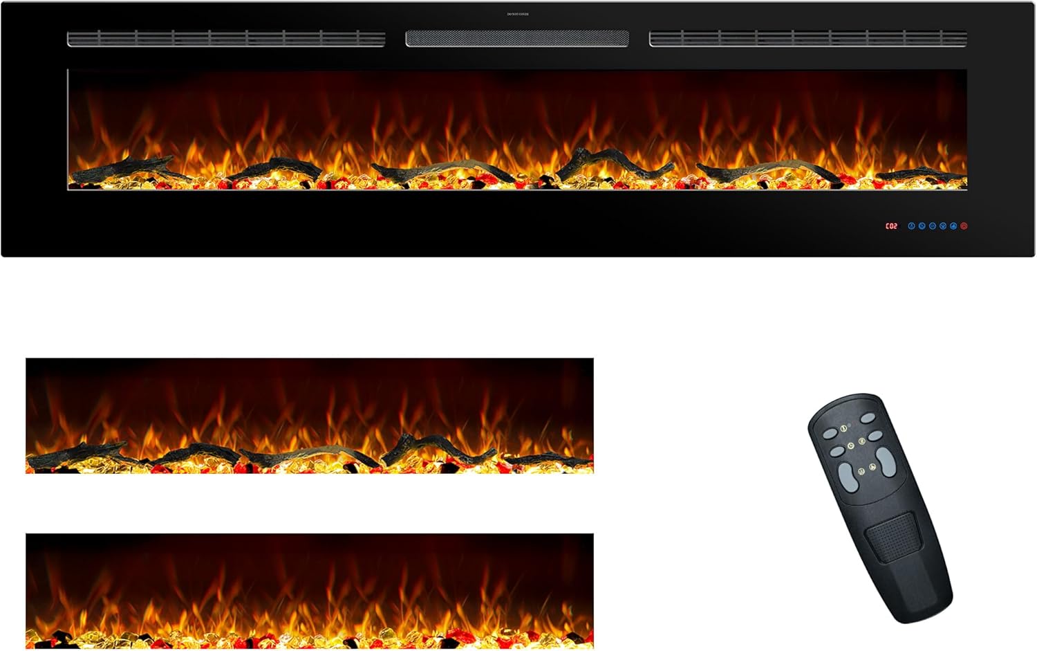 Rodalflame 72 Inches Electric Fireplace Insert with Remote Control