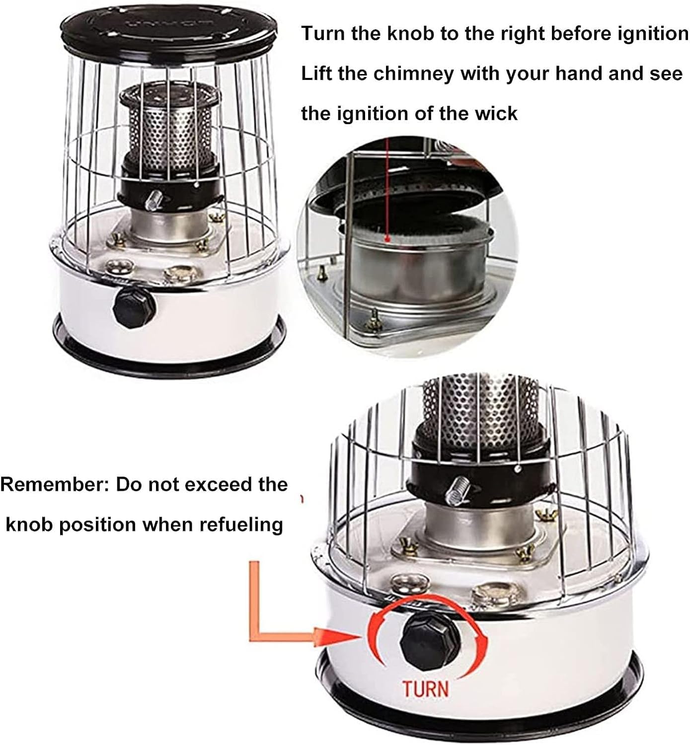 MDybf Kerosene Stove Heater 6L Adjustable Flame