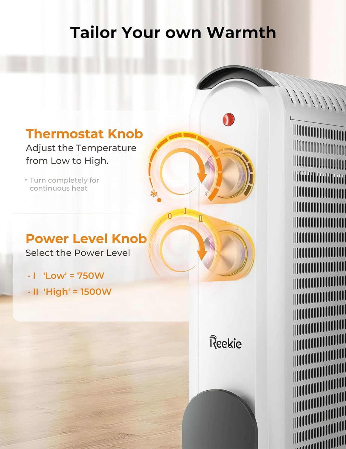 Reekie 1500W Electric Space Heater for Large Rooms 1