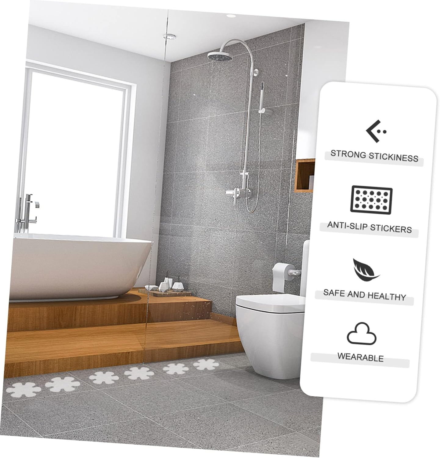 LIFKICH Anti-Slip Stickers 24-Pack for Bathtub Safety